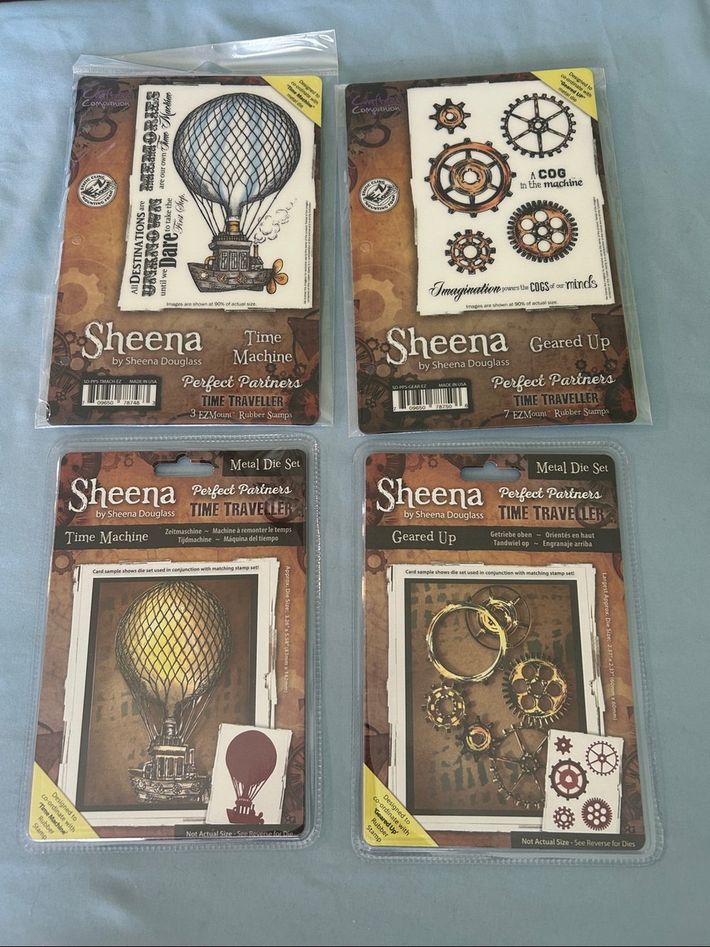 Sheena Douglas Metal Die & Stamp Sets Time Traveller Geared Up & Time Machine